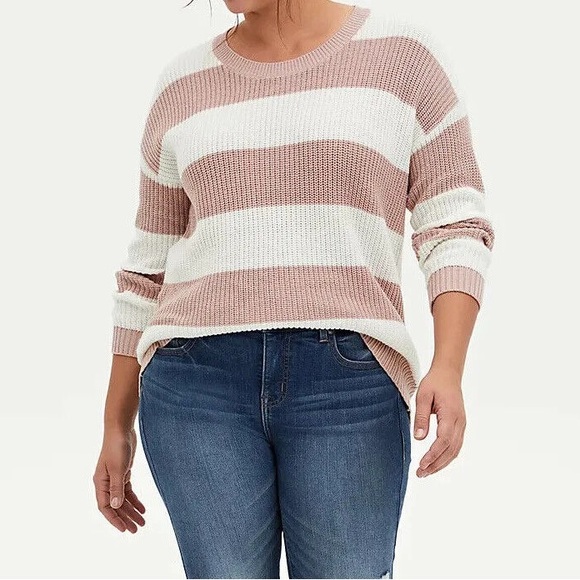 Torrid Stripe Pointelle Sweater - Picture 3 of 6